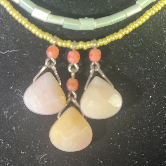 David Aubrey Green Bead Two-Layer Necklace - Picture 3 of 5